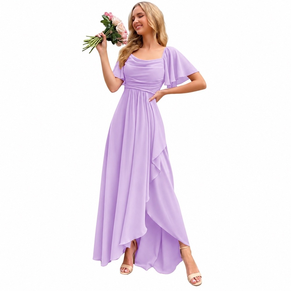 WearYourLove Formal Dress Womens 16 Chiffon HOCO Bridesmaid Lavender Purple NWT